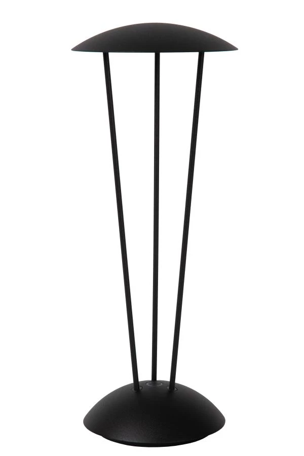 Lucide RENEE - Oplaadbare Tafellamp Buiten - Accu/Batterij - Ø 12,3 cm - LED Dimb. - 1x2,2W 2700K/3000K - IP54 - Met draadloos oplaadstation - Zwart - uit
